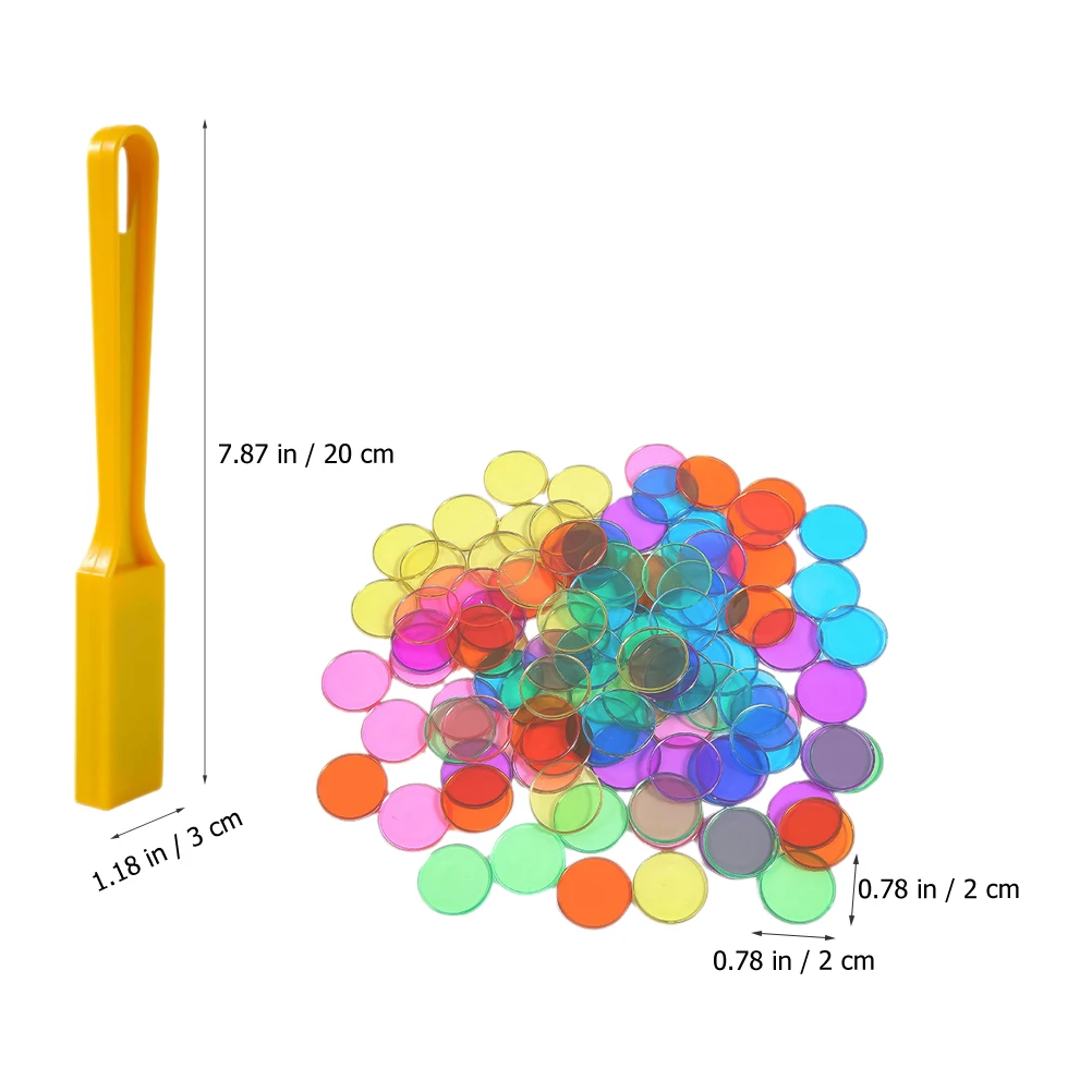 

1 set Round Chips With Magnetic Wand Counting Toy For Children Color Education And Skill Development