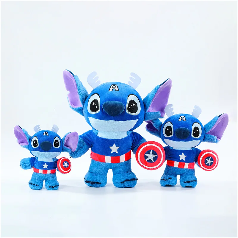 Disney Stitch Peluche Bambola di pezza Supereroe Cartoon Lilo & Stitch Bambini Compleanno Regalo di Natale Ripemption Decorazione della stanza delle bambole