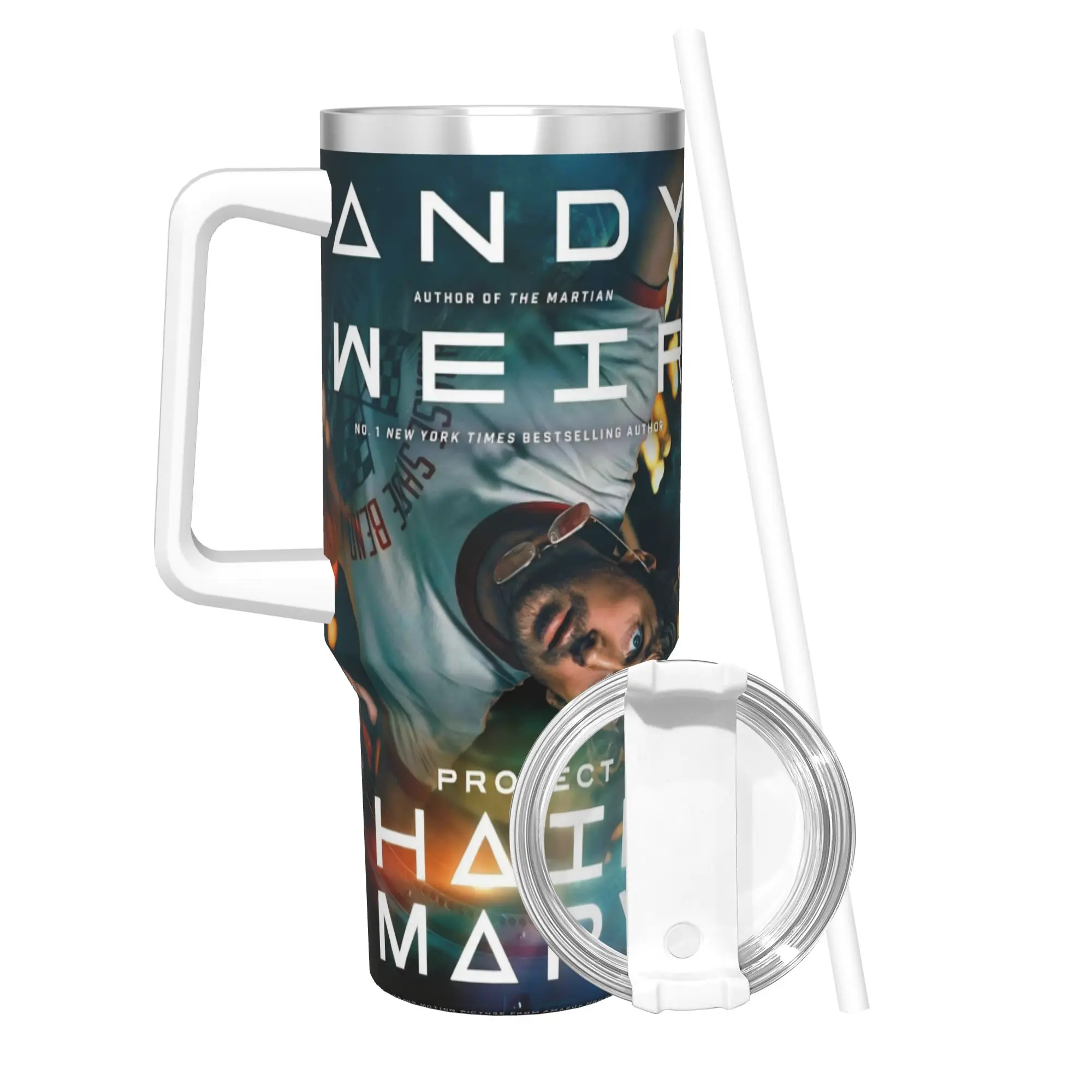 Project Hail Mary Movie 2026 Insulated Tumbler with Straws Lid  Vacuum Thermal Mug Outdoor Travel Bottle Cup 40oz