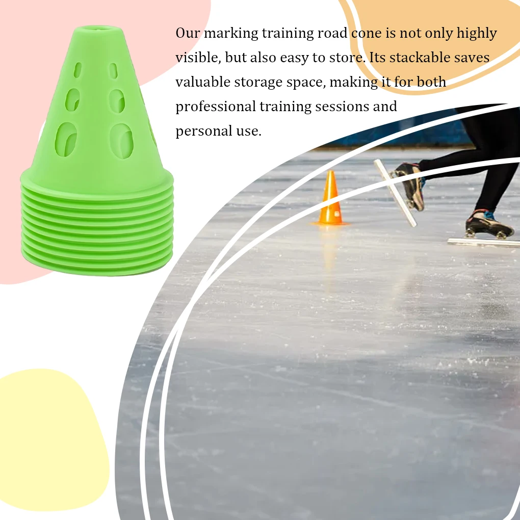 10pcs/lot Colorful Skate Pile Cup Windproof Roller Skating Cone Agility Training Marker Slalom Skateboard Marking Cones