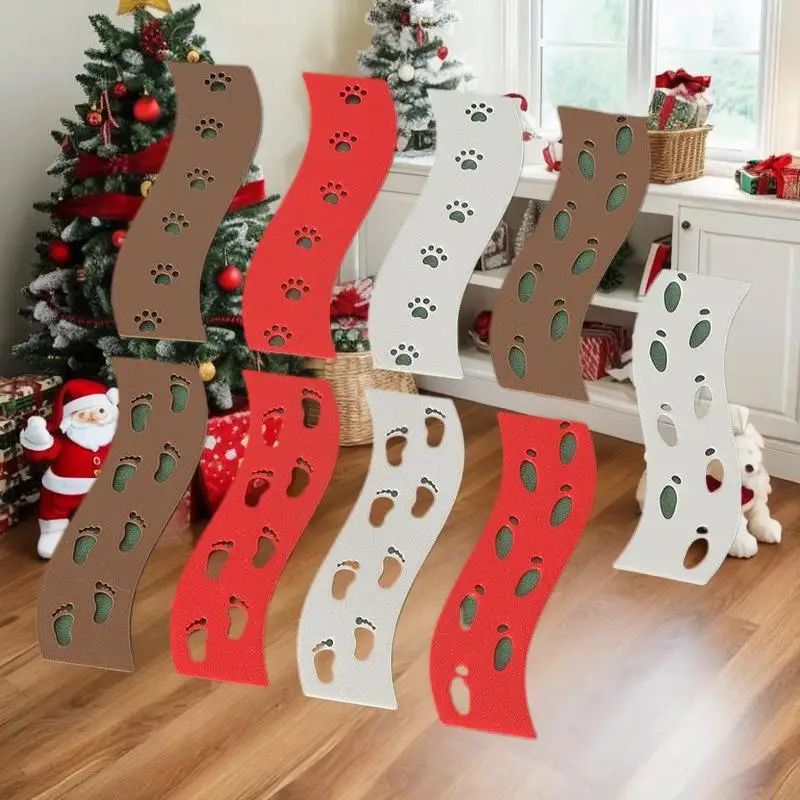 Puppenhaus-Weihnachtsdekoration: 5-teiliges Set Fußabdruck-Fußmatten für die Fee-Garteneinstellung