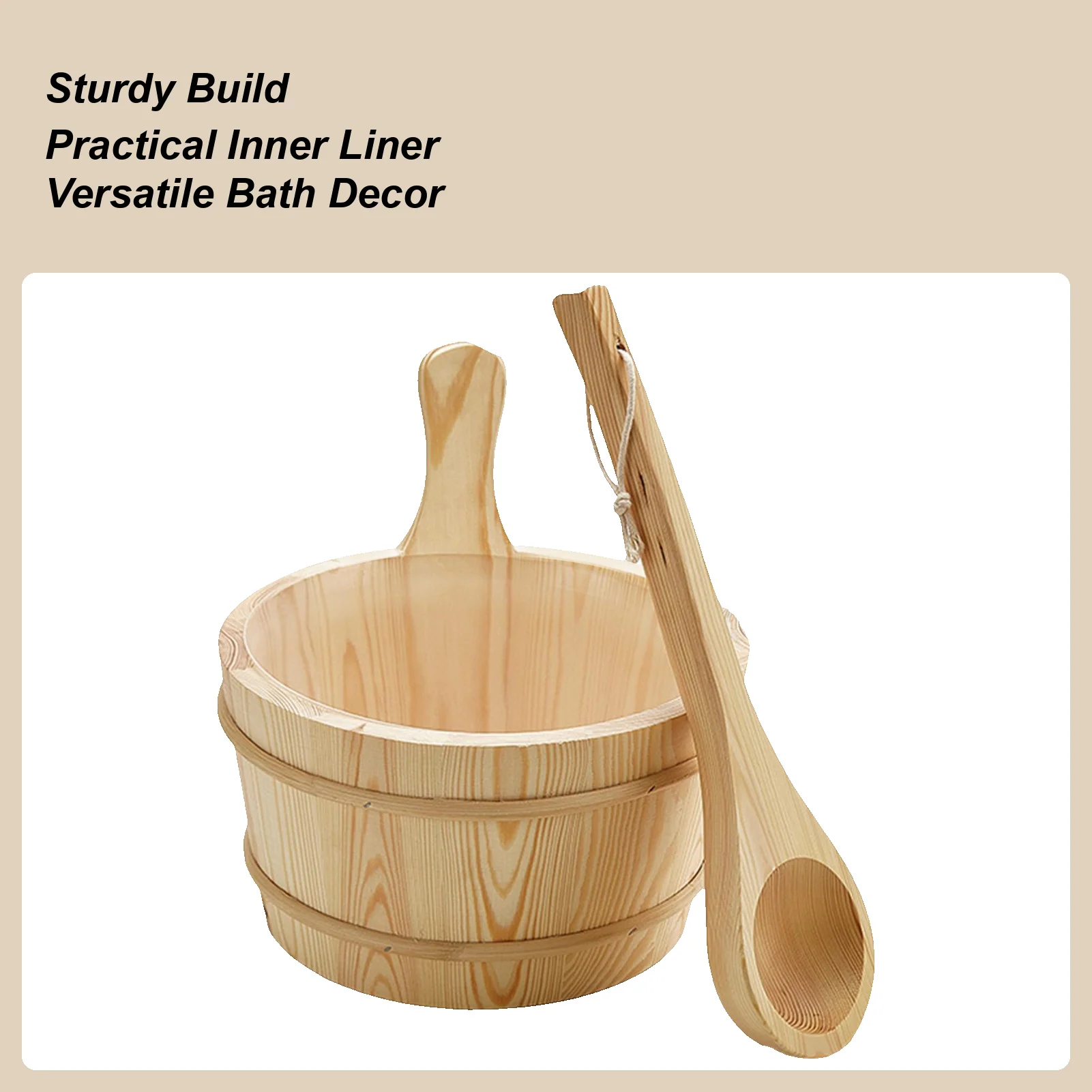 4L Wooden Sauna Barrel with Spoon Set Portable Sauna Room Steaming Bathroom SPA Accessory Tools Leakproof Shower Supplies
