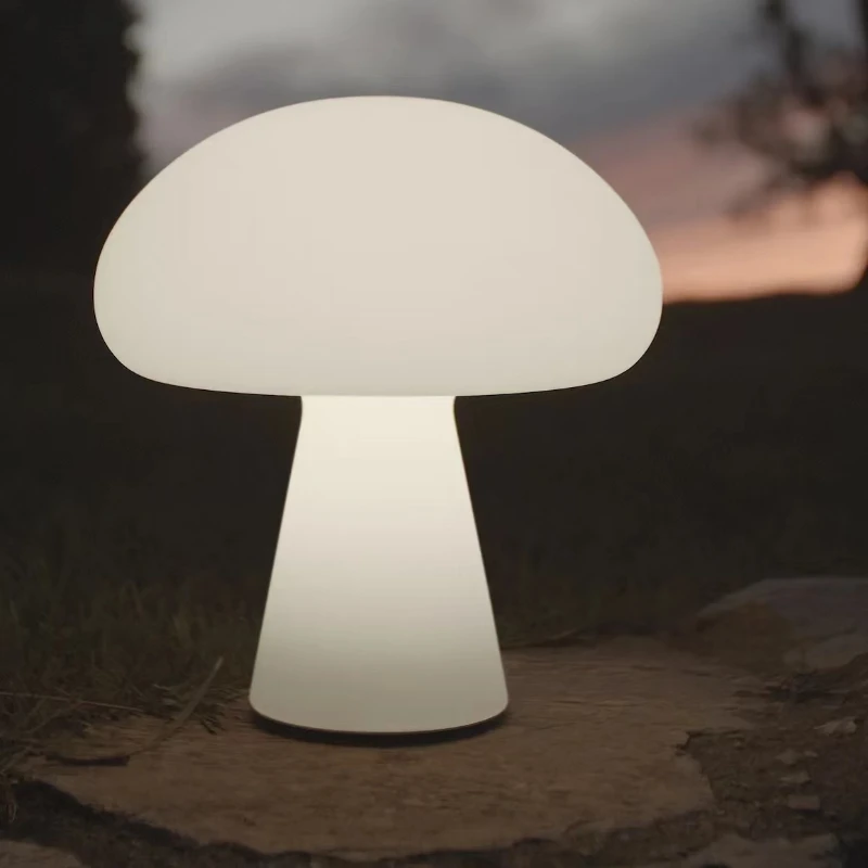 

Wireless dimmable glass table lamp Portable mushroom lamp