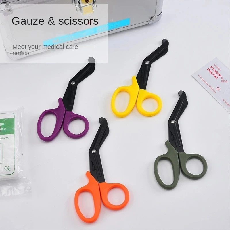 Survival Paramedic Medical Rescue Curved Scissors Dressing Trauma Gauze First Aid Shear Outdoor Nurse Utility Camp Hike EDC Tool