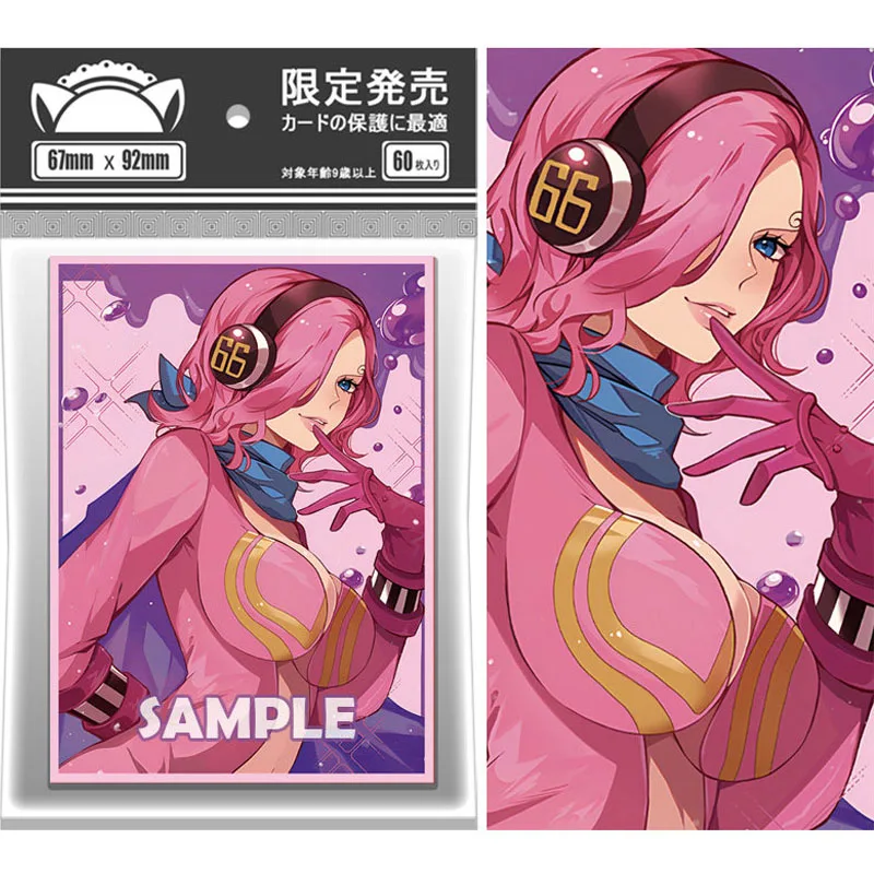 60pcs/set One Piece Vinsmoke Reiju Flash Card Sleeve Anime Game Collection Card Protective Cover Gift Toy 67*92mm