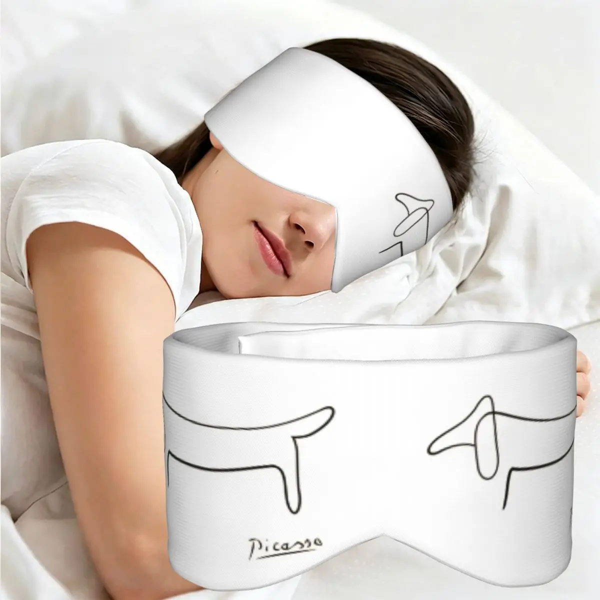 Dog Line Art sleep mask Light Blocking Portable Eye Cover for Girls Boys Home Sleeping Party Gift Eyeshade eyepatch