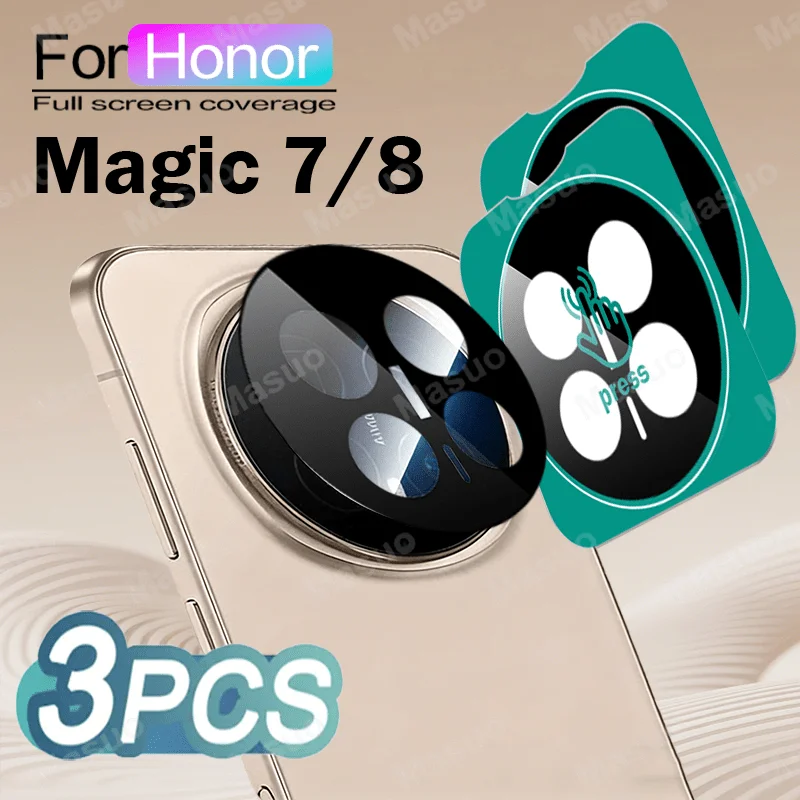 

3pcs for Honor Magic 7/ 7 Pro Camera Protector,One-pull second posting Alignment Tool,Anti-Smudges High Clarity Touch Responsive