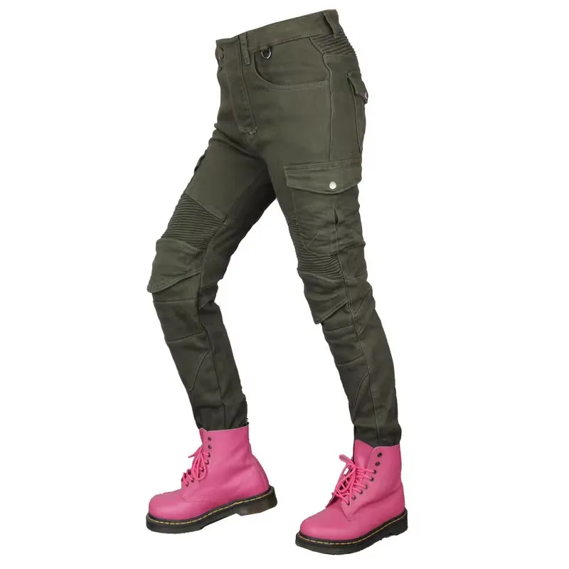 Volero Winter Motorcycle Riding Protection Jeans Female Knight Casual Warm Overall Jeans Motocross Protective Trousers For Girls