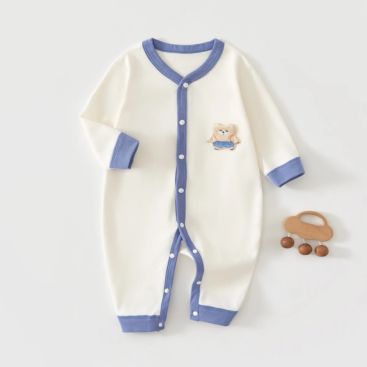 0-18ヶ月の純綿ベビー服-春秋冬ロンパースジャンプスーツ-新生児男の子女の子用-暖かい綿スーツ-ベビー服