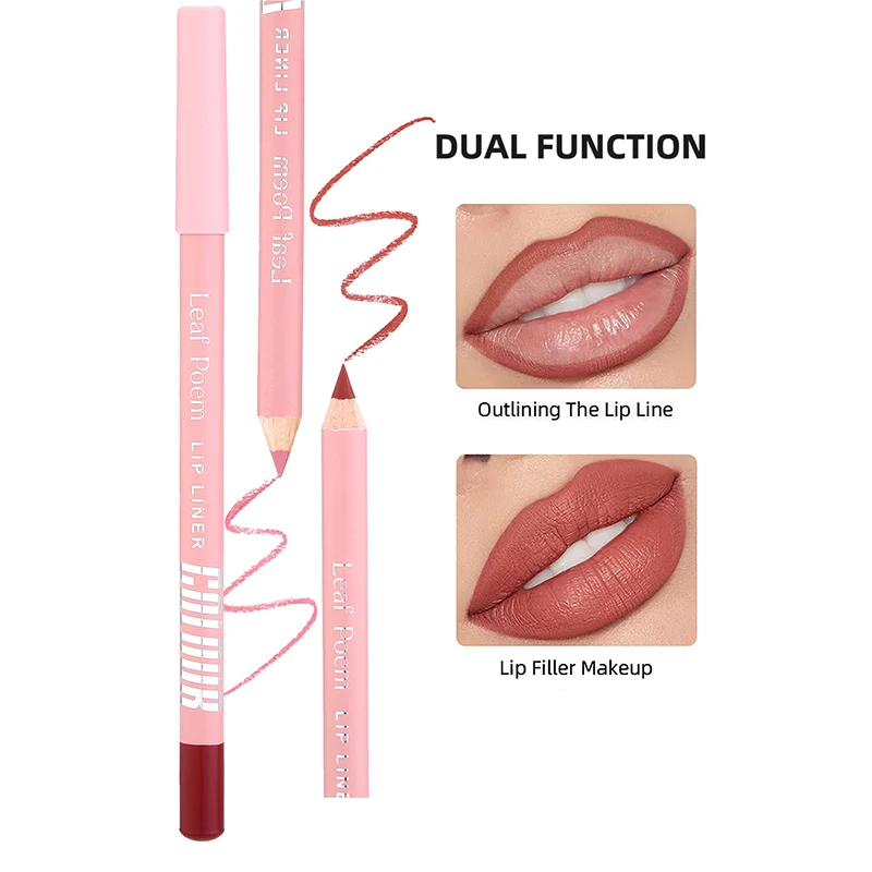 12 สี Matte Lipliner ดินสอกันน้ํา Plumping Stain ลิปสติก Natural Nude Pink Lip Liner Pro Outline Lips Contour แต่งหน้า