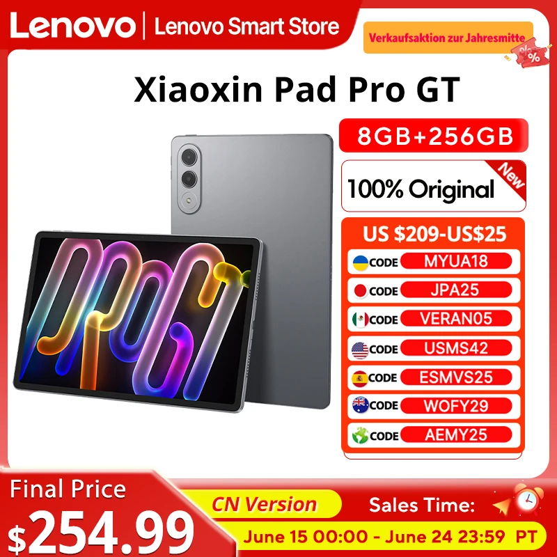 

New Lenovo Xiaoxin Pad Pro GT Tablet Snapdragon 8 Gen 3 CN Version Original 11.1'' 3.2K LCD 144Hz Display 8860mAh Android Pad PC