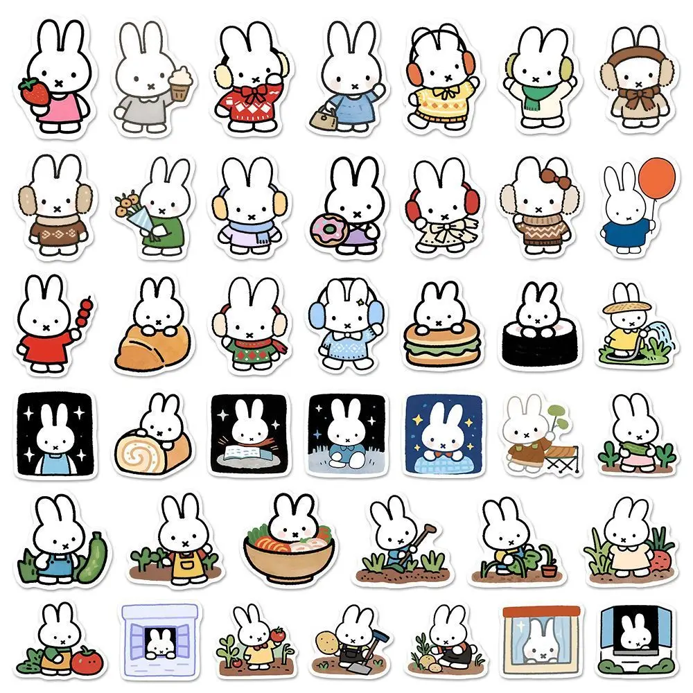 80PCS Kawaii Miffy Cute Sticker Decoration Card DIY Water Cup Phone Refrigerator Luggage Waterproof Stickers Gift Toy for Girl - view 3