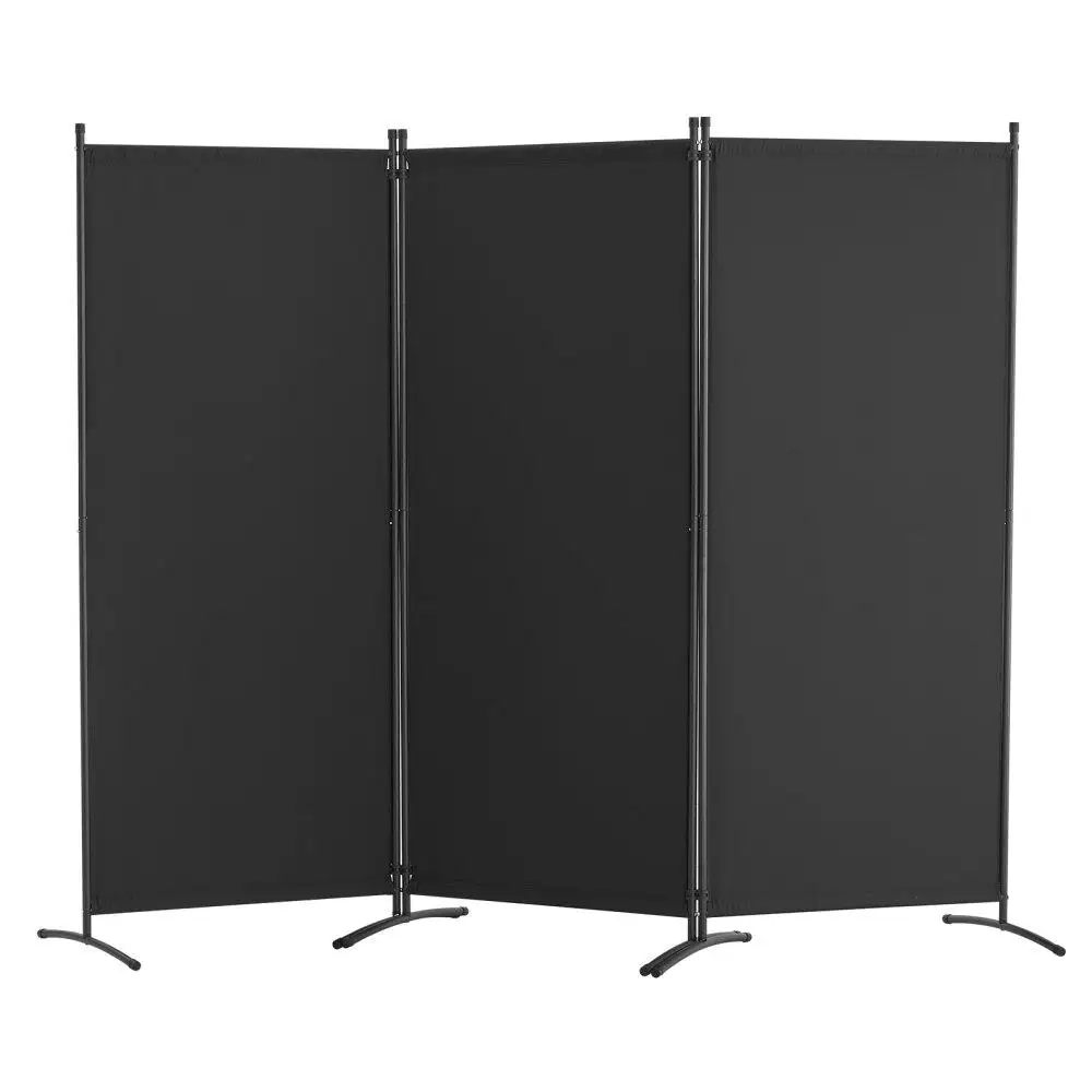 

3 Panel Fabric Room Divider 102x71 inch Folding Privacy Screen for office Bedroom Study Dining Room Freestanding Black