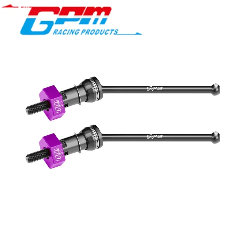 GPM MGG048F/RS 4140 MEDIUM CARBON STEEL FRONT / REAR CVD DRIVE SHAFTS WITH ALUMINUM 7075 WHEEL HEX FOR ARRMA 1/18 GRA RC Upgrade