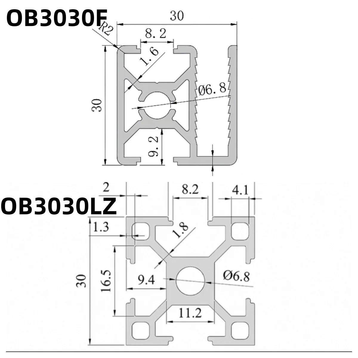 

CNC aluminum profile 3030LZ/3030F aluminum profile extrusion EU standard 3D printer parts anode wire guide aluminum profile