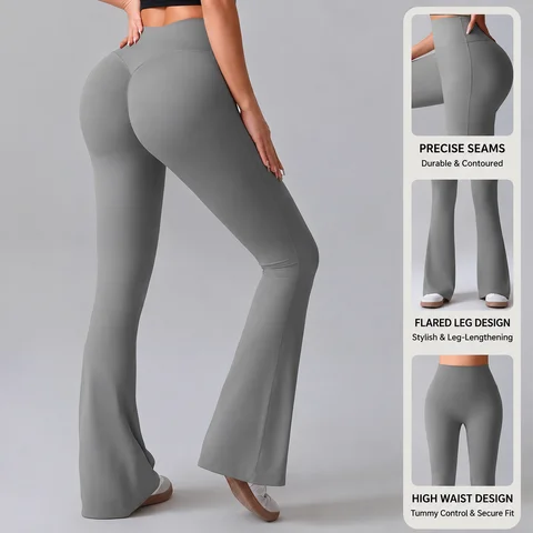 Women's High Waisted Bootcut 3DFE-Yoga Pants - Flared Leggings for Workout and Casual Wear - Comfortable and Stylish Activewea