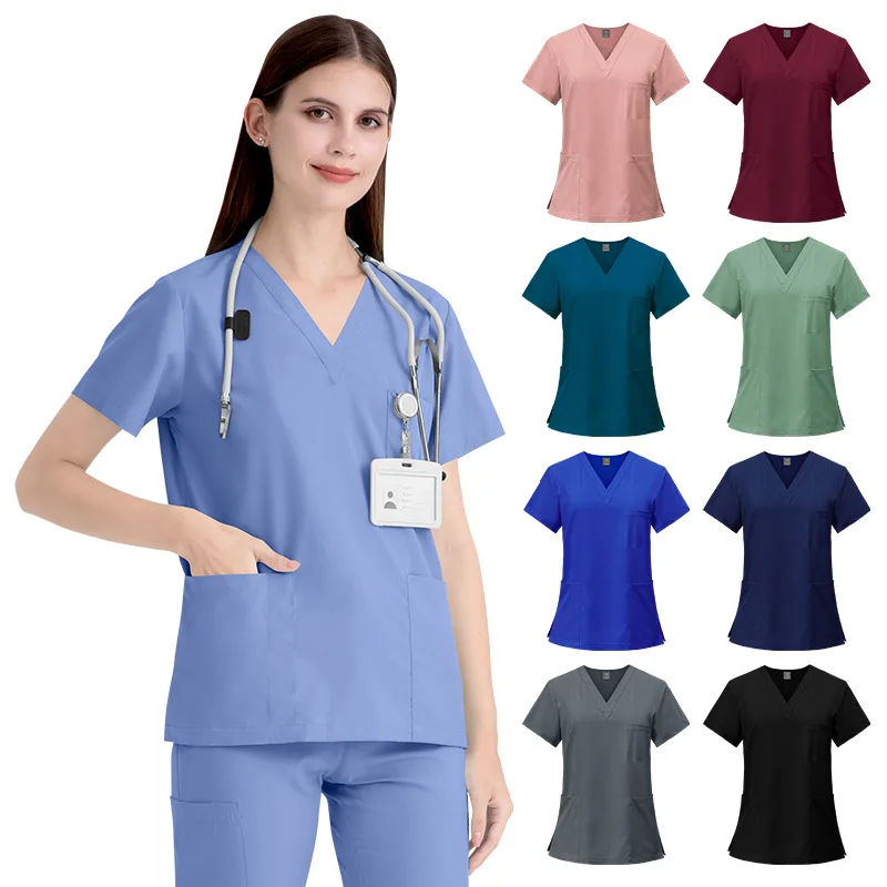 operating-room-short-sleeved-hand-washing-women's-tops-work-clothes-nurse's-clothes-doctor's-hand-washing-clothes