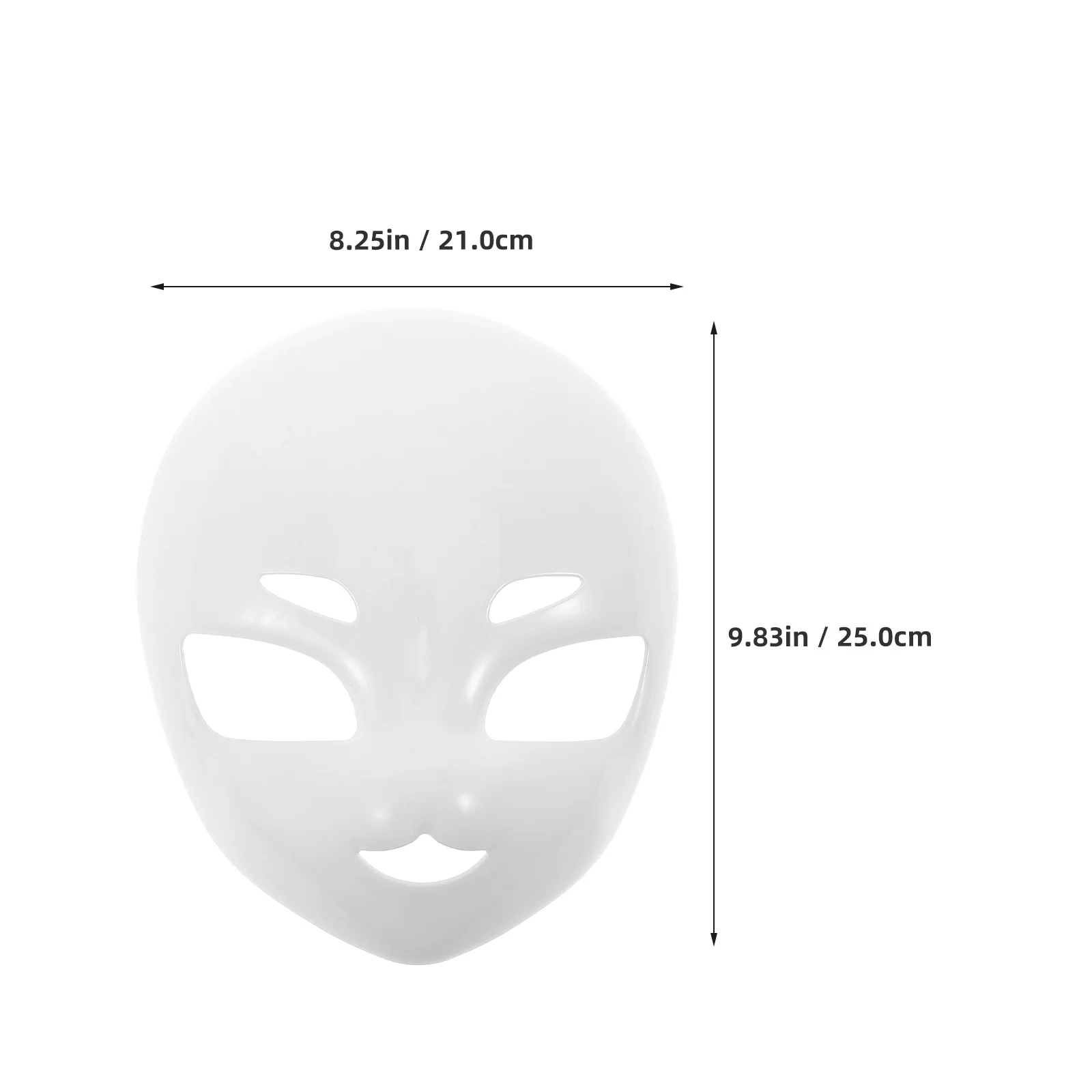 قناع جمجمة أبيض قناع وجه كامل للهالوين أقنعة بلاستيكية فارغة للحفلات التنكرية للوجه #2