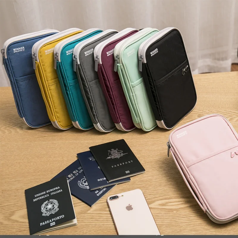 

RFID ield Passport Holder Travel Abroad Anti-Theft Document Storage Bag Air Tiet Card Slot Portable Anti-Theft Passport C...