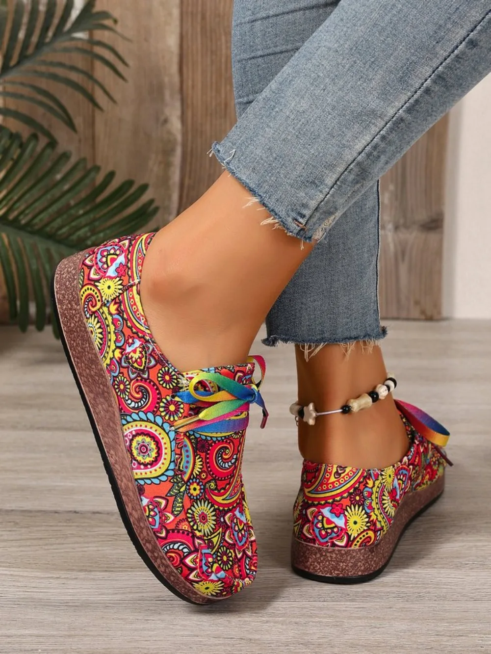 2026 Bestseller Neue Modische Damen-Sneaker mit Schnürung, Bedruckte Damen-Flats, Outdoor-Freizeitschuhe für Damen, Zapatos De Mujer – Detail 12