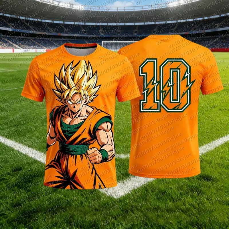2026 Anime Fußball-Trikot Dragon Ball Herren Damen Übergroßes T-Shirt Sommer Schnelltrocknend Sport Atmungsaktiv Übergroßes Cosplay T-Shirt