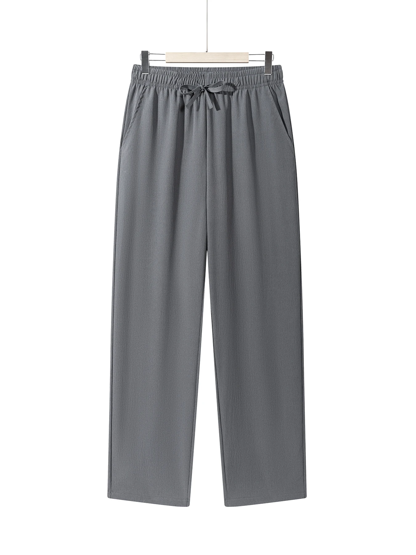 Männer Leichte Hosen Casual Einfarbig Jogginghose Gerade Kordelzug Atmungsaktive Baggy Loos Hosen Streetwear Hosen Männer – Detail 4