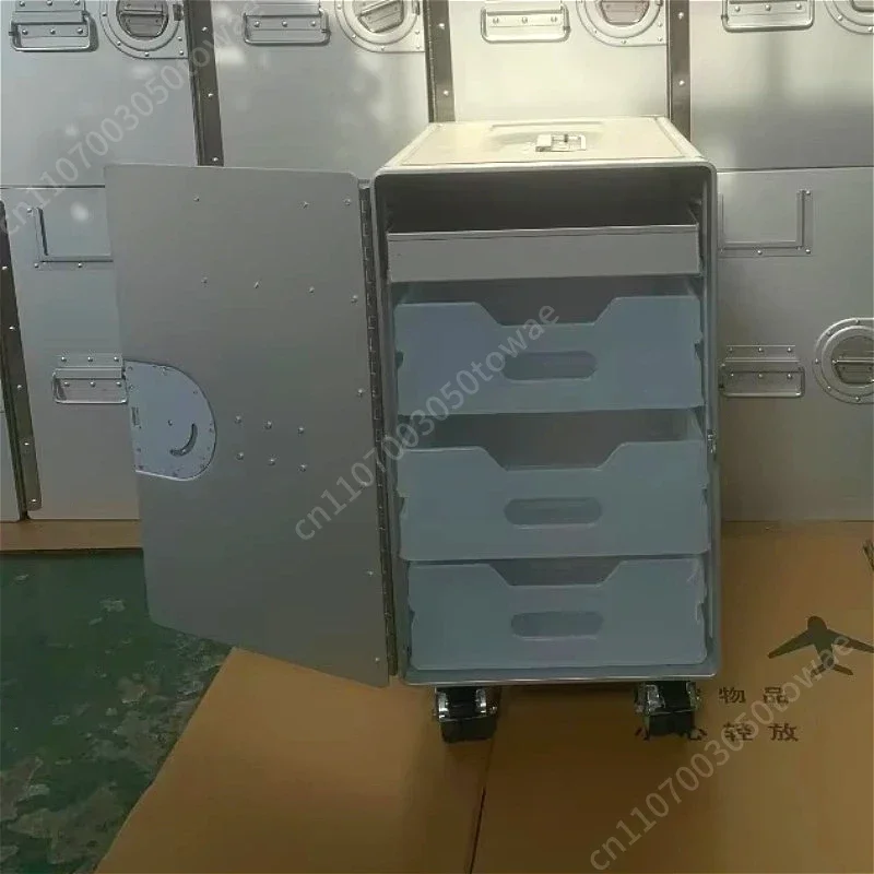 Heavy-Duty Mobile Storage Cabinet with Wheels, Waterproof Aluminum Alloy Rolling Tool Cart, Sealed Utility Cabinet with Lock