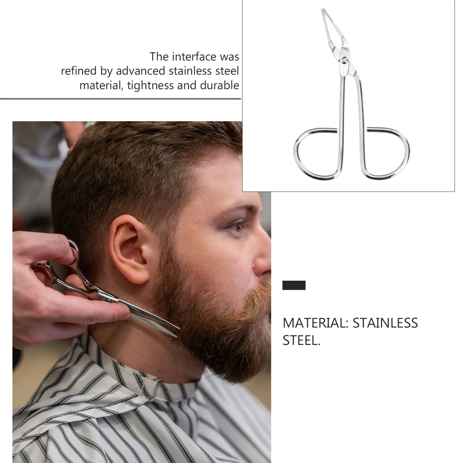 Pinça de sobrancelha prata aço inoxidável design inclinado profissional ferramenta de remoção de pêlos faciais para corte preciso de sobrancelha encravado