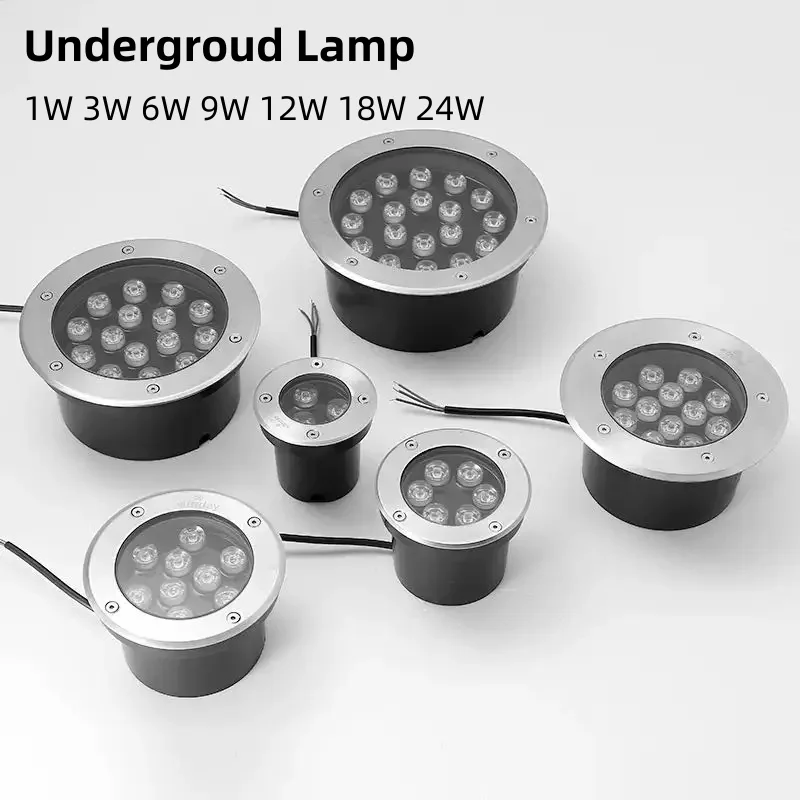 

LED Underground Light Outdoor IP67 Waterproof Spotlight Embedded Garden Courtyard Colorful Round Floor Buried Lamp12V 110V 220V