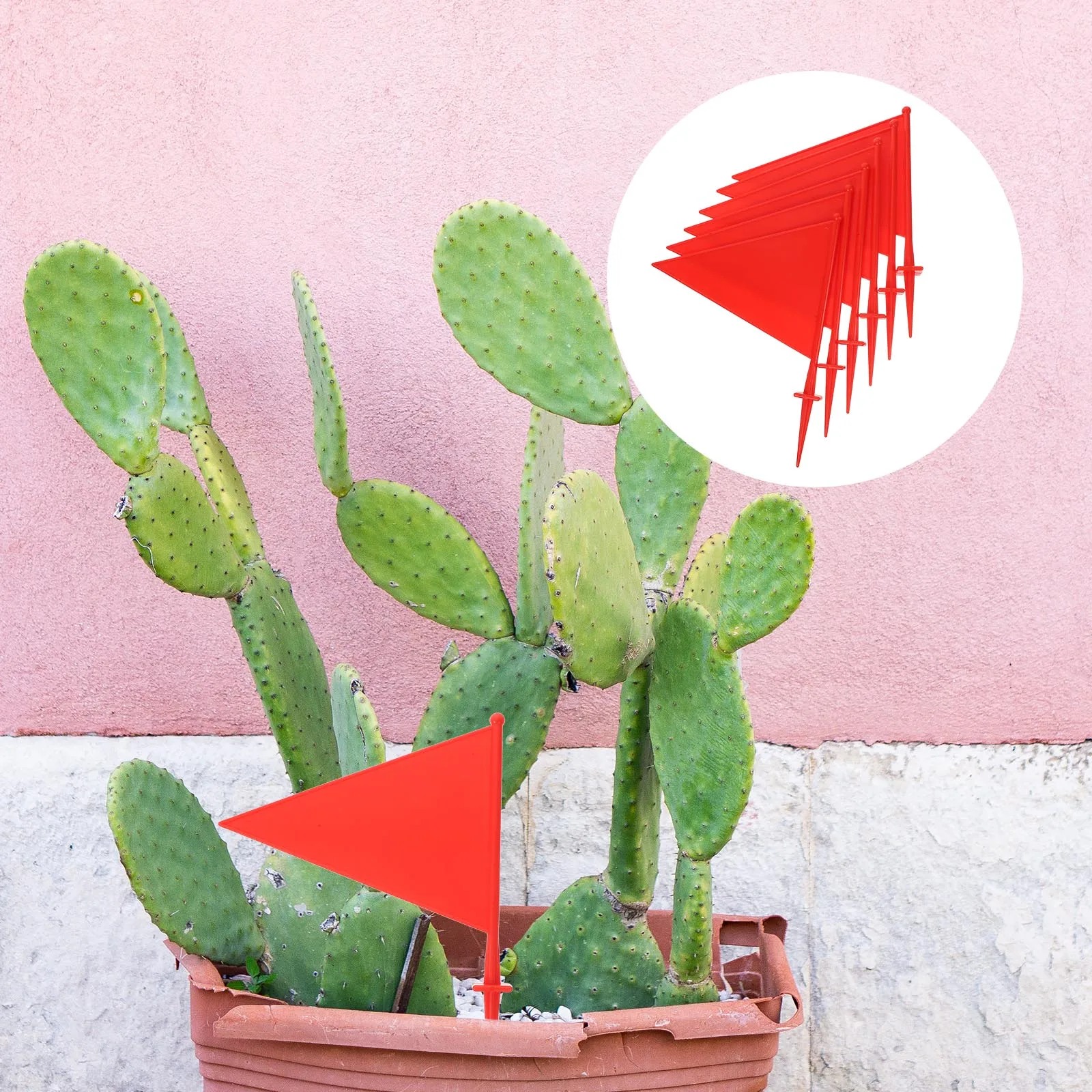 

6pcs ABS Sprinkler Flags for Garden Lawn Sprinkler Triangular Landscape Flags Garden Supplies Plastic Yard Signs Poles