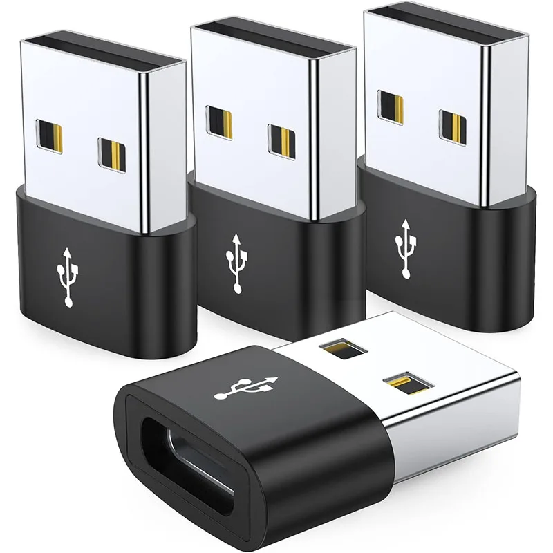 Adaptador USB 2.0 para Tipo C, Conversor de Carregador USB C Fêmea para USB A Macho, Adaptador OTG Compatível com iPhone, iPad e Samsung