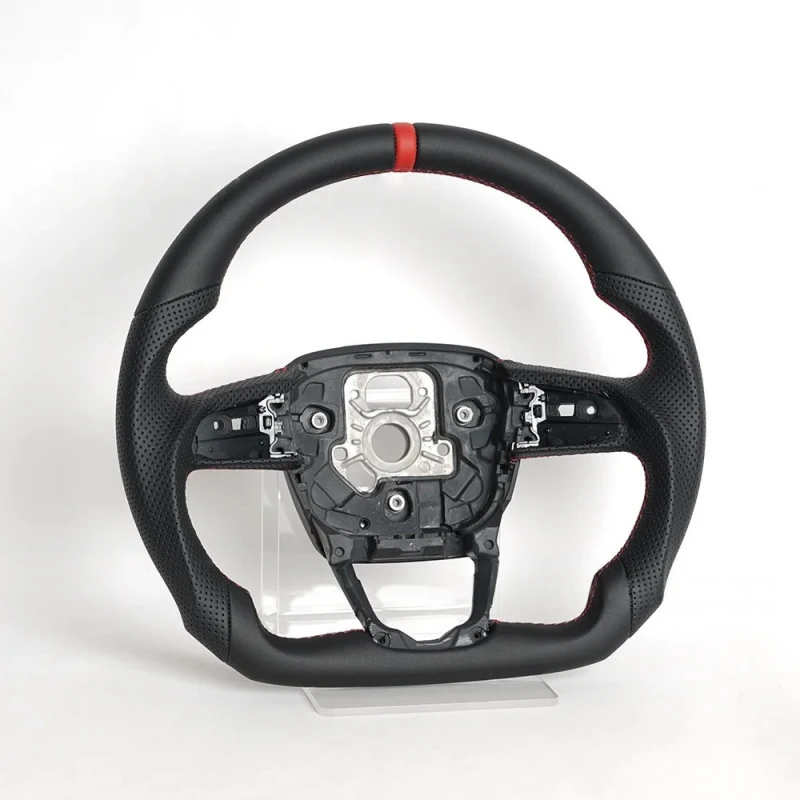 Custom Perforated Leather Performance Sport Steering Wheel With O'clock Mark Fit Q5 SQ5 Q3 SQ3 2018-2021 Interior Mod Parts
