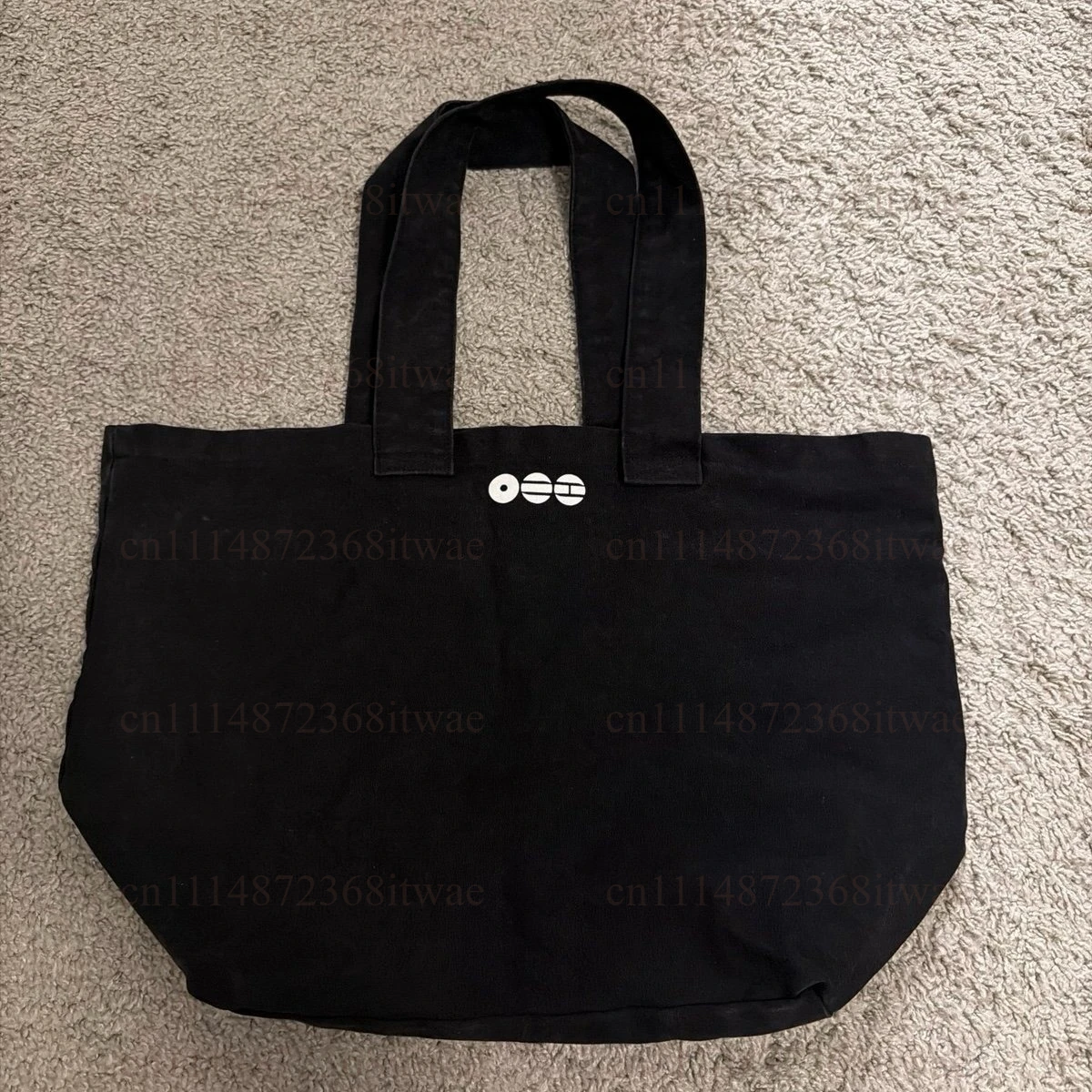 Black Red Printed Canvas Shopper Tote Bag Large Capacity Arirang 2026 Letter Pattern Shoulder Bag Casual Daily Handbag