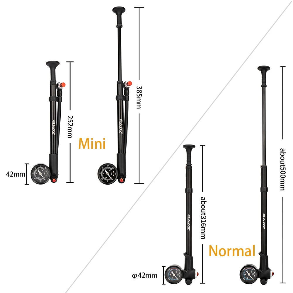 ZTTO 300psi High-pressure Air Pump With Gauge Portable Bicycle Fork Suspension Seatpost Tire Inflator For Schrader Presta Valve