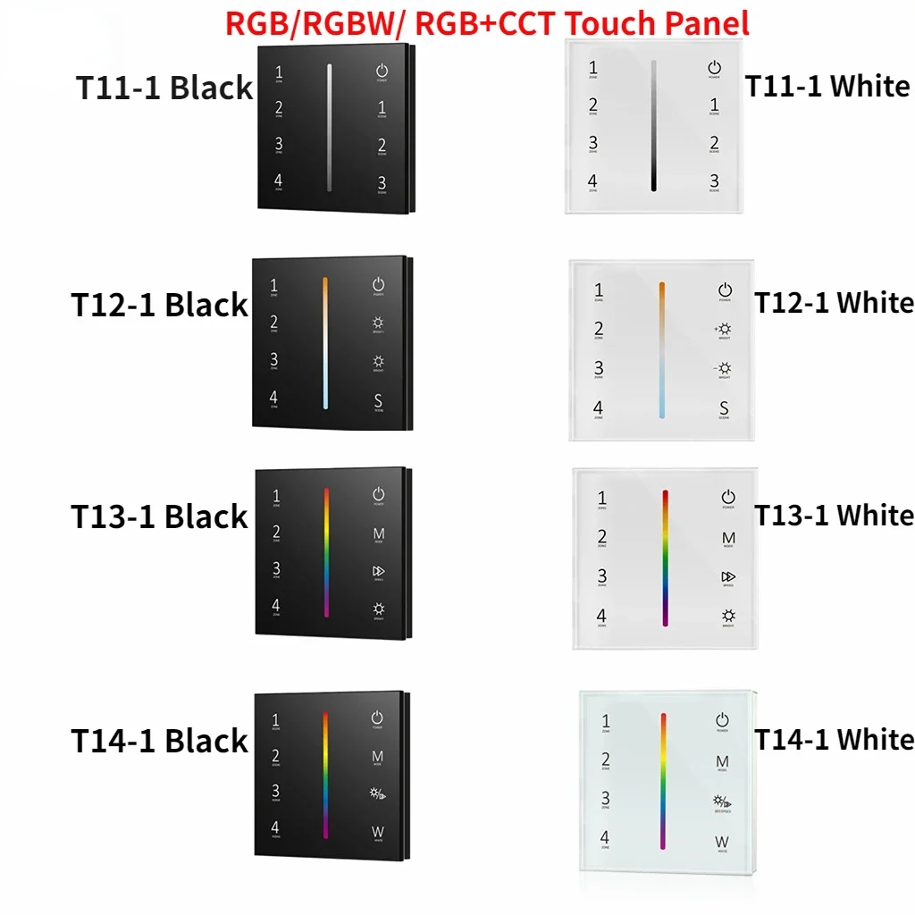 4 Zones LED Touch Panel DMX Master Controller Dimmer Dimming /Color Temperaure /RGB/RGBW/ RGB+CCT For LED Strip Light AC100-240V