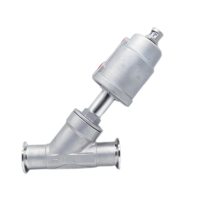 DN32 304 Stainless Steel Pneumatic Quick-install Angle Seat Valve 16bar Angle Seat Valve PTFE Sealing