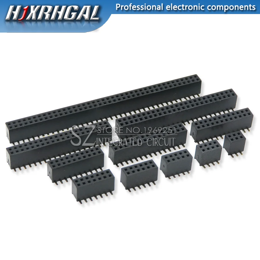 SMT 1.27mm 1.27 Double Row Female Breakaway PCB Board Pin Header socket Connector Pinheader 2*5 2*10 2*12 2*15 2*20 2* 3-50P SMD