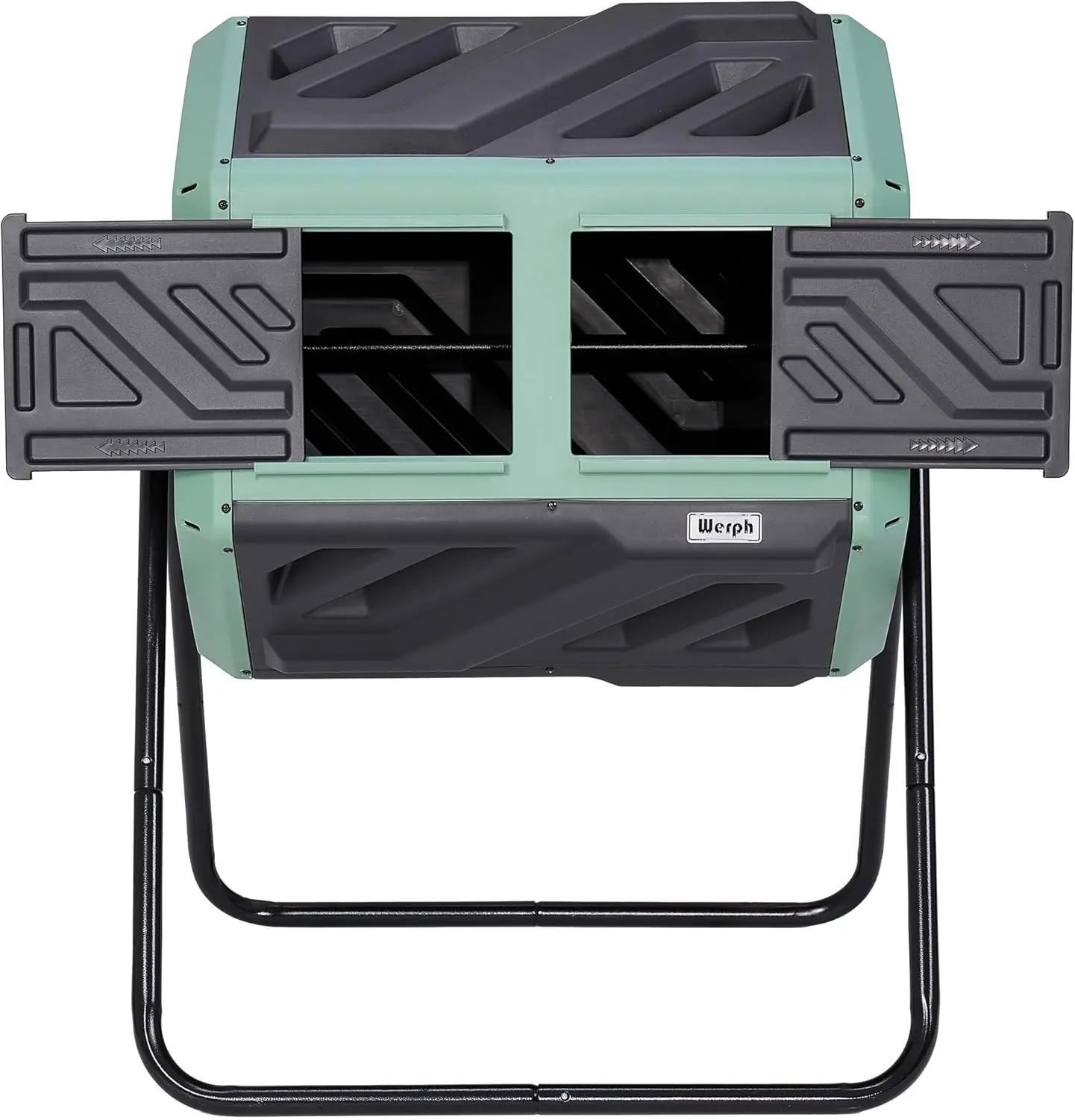 

43 Gallon Dual-Chamber Compost Bin, Fast Assembly Rotating Outdoor Composter with Gloves for Garden & Kitchen Waste