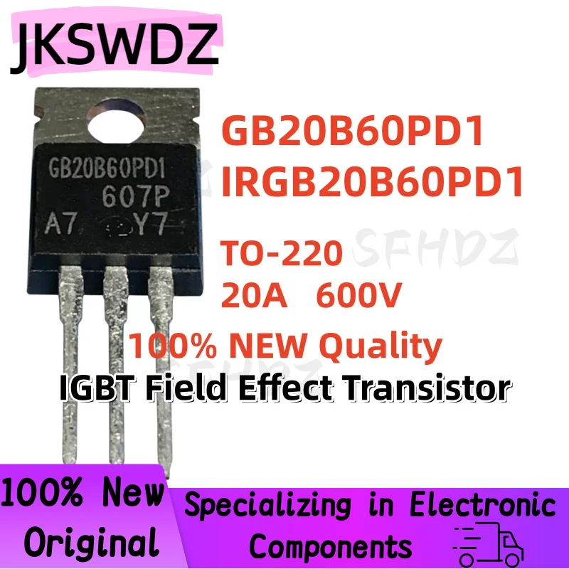 10/20/30PCS 100% Novo e de Alta Qualidade IRGB20B60PD1 GB20B60PD1 TO-220 600V 20A Transistor de Efeito de Campo IGBT