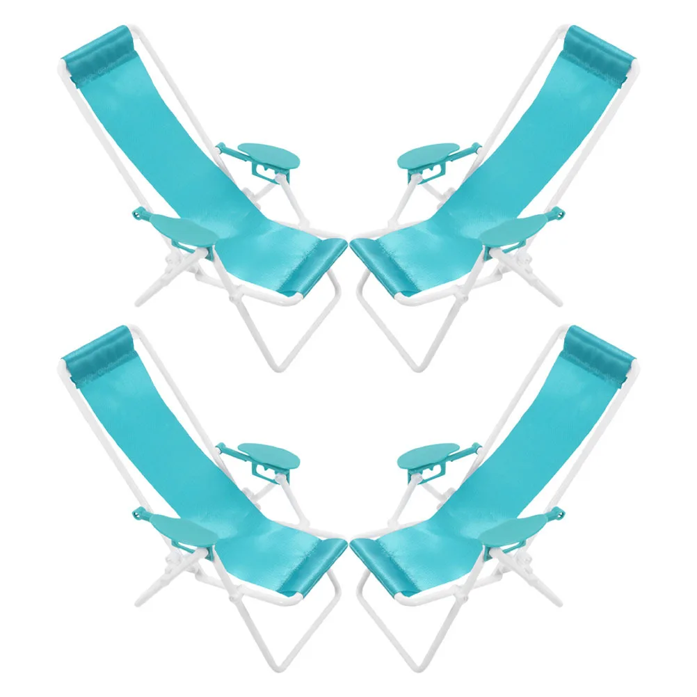 

4 шт. мини-пляжный стул, быстроскладной стильный внешний вид, универсальное использование для кабинет, спальни, украшения для вечеринок