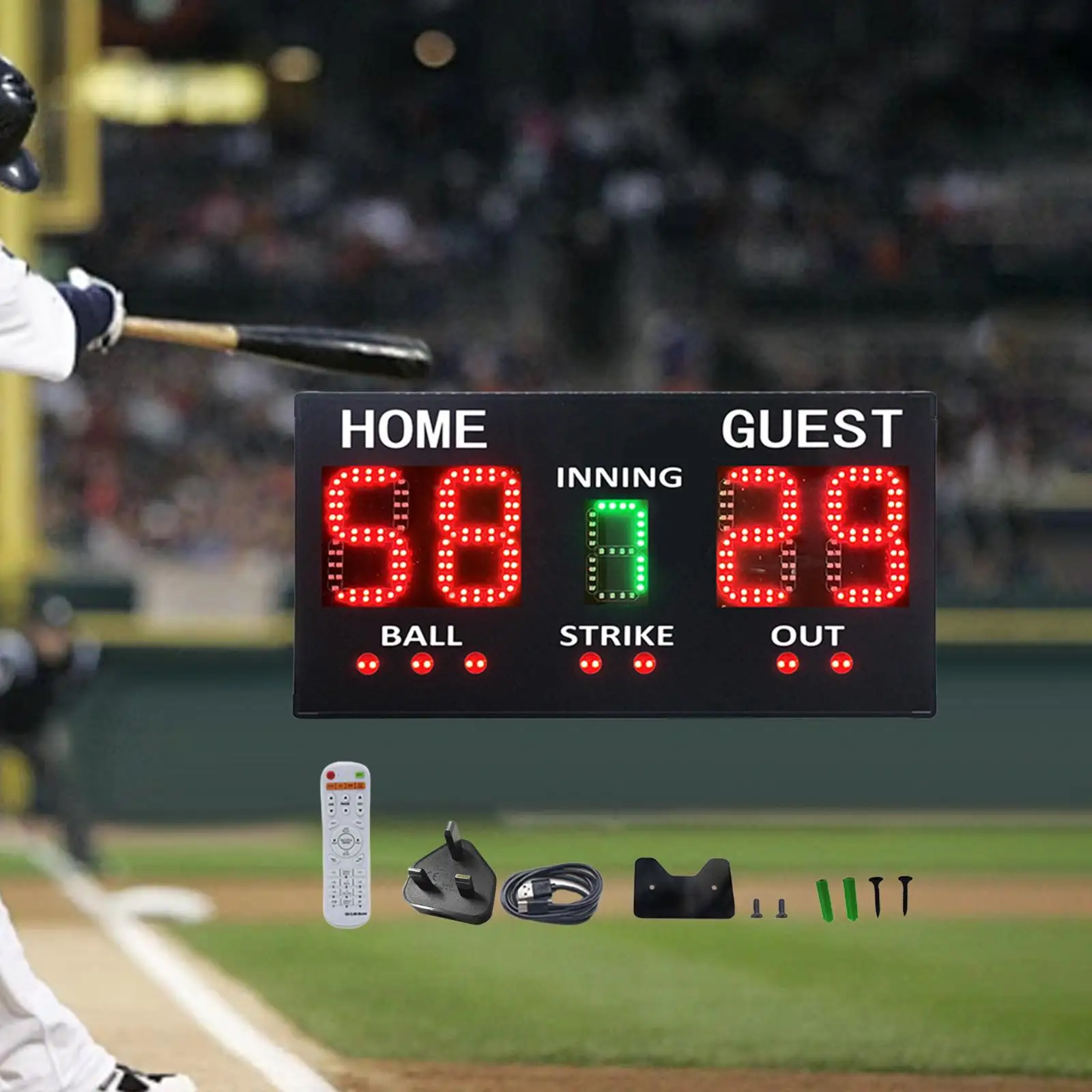 

Digital Baseball Scoreboard with Remote Baseball Score Keeper for Training