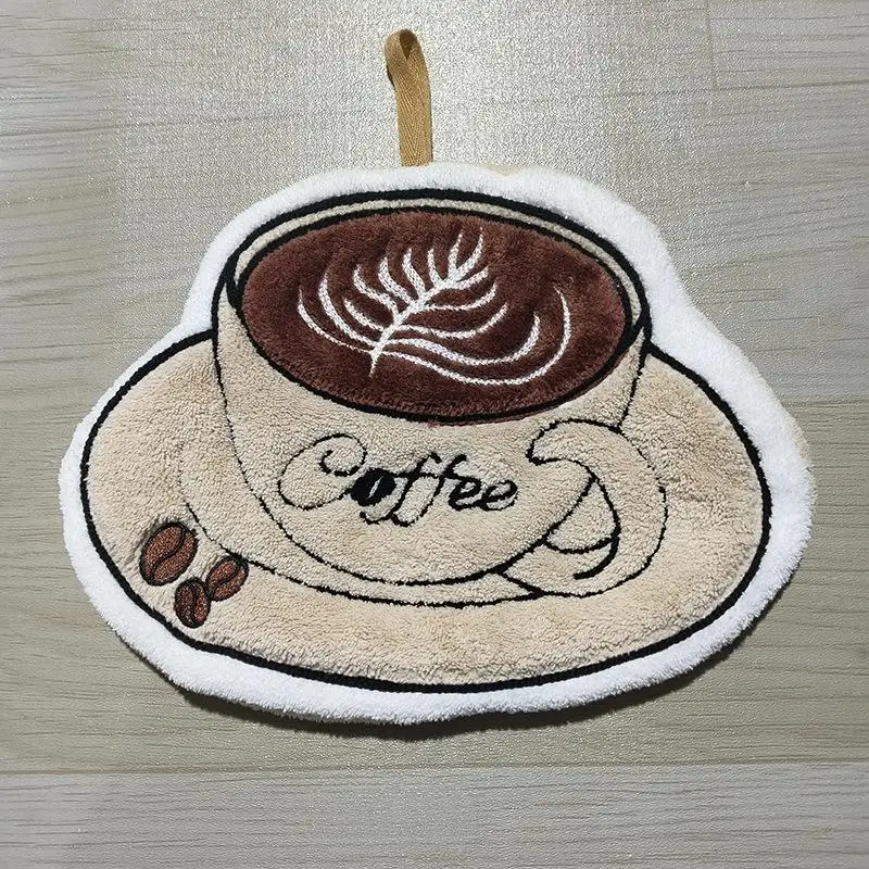 1 Stück saugfähiges Handtuch, Kaffeetuch, Handtuch für die Küche und das Badezimmer, Handtuch mit Cartoon-Motiv, praktisches Handtuch zum Aufhängen. – Detail 8