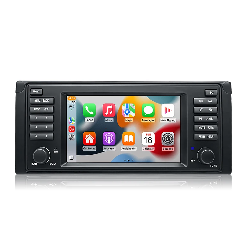 2025 Linux Auto Display Draadloze CarPlay GPS FM DSP Bluetooth Head Unit Multimedia Speler voor BMW X5 E53 / 5 Serie E39 - afbeelding 2