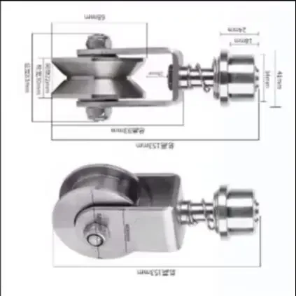 304 Stainless U/V/H Slot Pulley Steel Rotating Universal Groove Wheel Spring Shock Absorption Courtyard Mobile Gate Rail Wheel