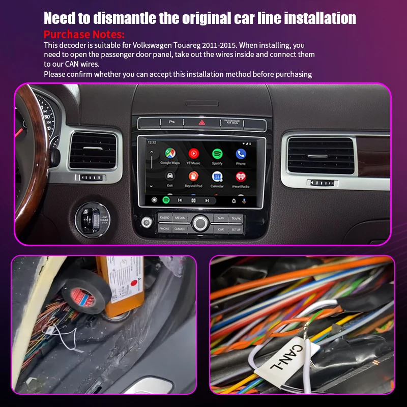 اللاسلكية Carplay أندرويد السيارات ل Volkswagen 3G طوارق RNS850 2011-2015 مرآة وحدة ربط AirPlay تسجيل اكسسوارات السيارات اللعب