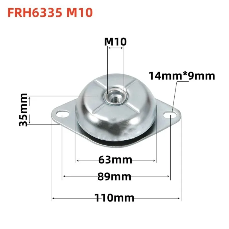 1Pcs M10-M16 FRH Bell Shaped Rubber Shock Absorber Block Generator Water Pump Air Compressor Anti Vibration Buffer Pad