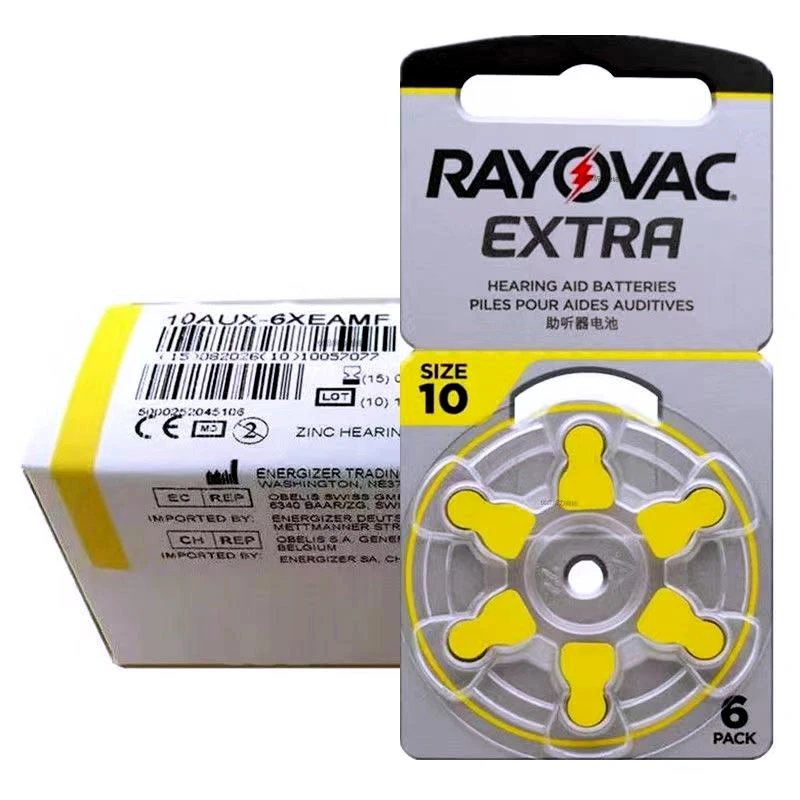 Rayovac Extra Hearing Aid Batteries 10 A10 10A P10 PR70 UK Zinc Air Cell Button Battery 1.45V Hearing Aids Amplifiers Tools