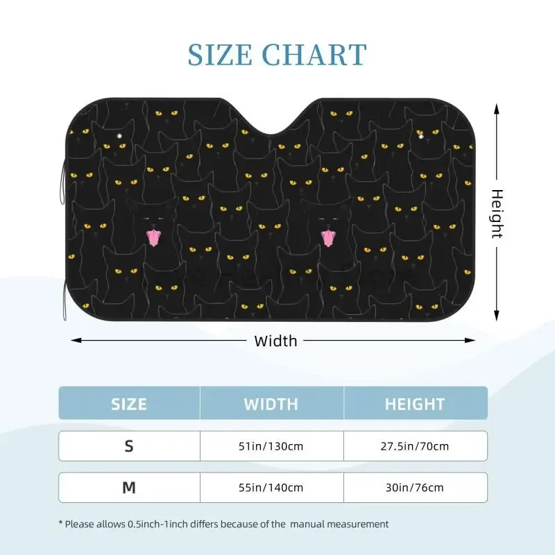 Funny Black Cats Pattern Windshield Sun Shade Front Window Sun Shade for Car SUV Truck UV Ray Reflector Visor Shield Cover - view 6