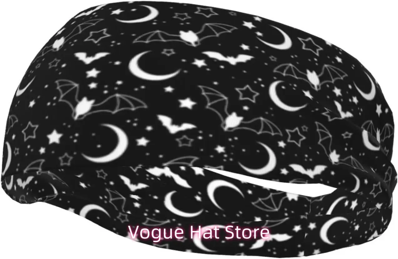 

Gothic Goth-01 Skeleton Headband Stylish Sun and Moon Hairbands Breathable Sweatbands Workout Running Hair Accessories