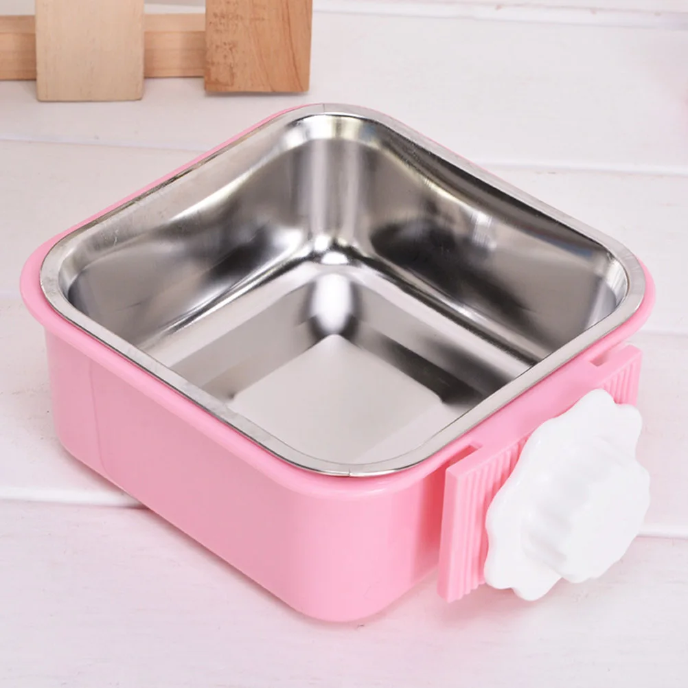 

Pet Feeding Bowl for Dog Cat Hanging Fixed Stainless Steel Feeder Cage Removable Easy Cleaning Food Water Bowl Pet Supplies -